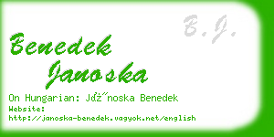 benedek janoska business card